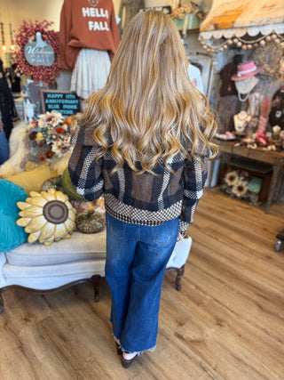 Brown Plaid Crop Jacket