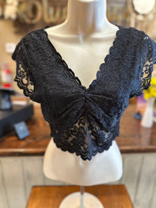Ivory or Black Lace Bralette