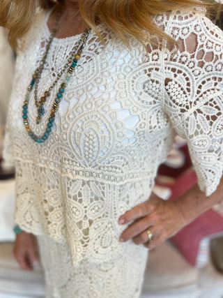 Boho Crochet Scalloped Top