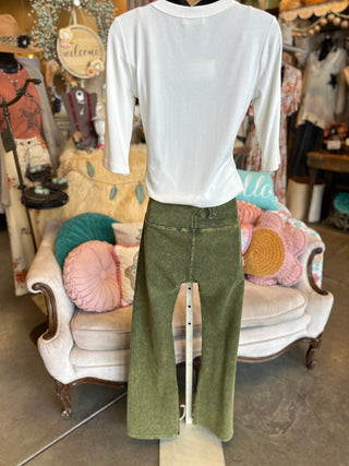 Black/Brown, Camel, Black, Denim Blue, Turquoise and Olive Yoga Pant
