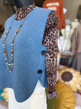 Denim Side Button Vest