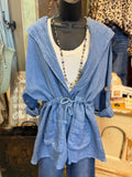 Linen Jacket in Taupe, Khaki and Blue Jeans