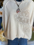 Ecru Eyelet Lace Pullover