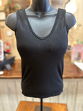 Built In Bra Tank Top in Black or Sand