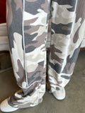 Camo Terry Wide Leg Pant