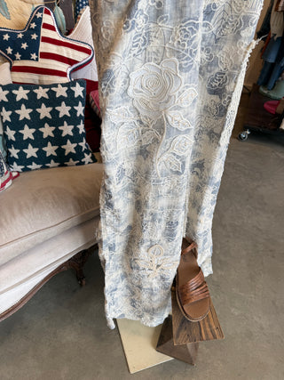 Indigo Floral Overalls by Pol