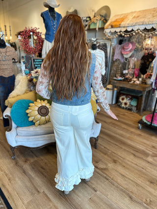Denim Ruffle Vest