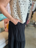 Black Daisy Embroidered Jumpsuit