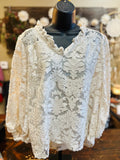 Ivory Burnout Velvet Blouse