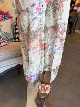 Cream Floral Overall by Pol