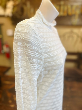 Cream or Black  Daisy Lace Top