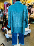 Teal Gauze and Lace Top