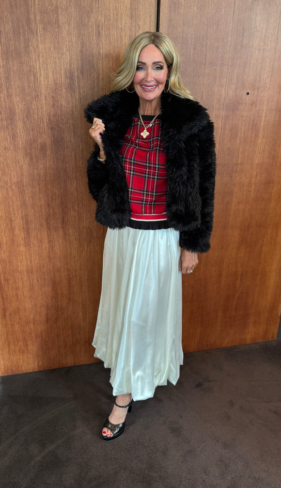 Tartan Plaid Contrast Top