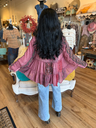 Garnet Tiered Patchwork Blouse