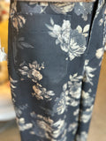Brown or Black Floral Twill Pant