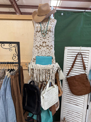 Beige Crochet Coverup Tunic