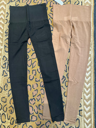 High Waist Leggings in Black or Toffee