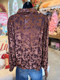 Wine or Chocolate Velvet Blouse