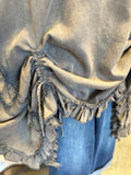 Charcoal Ruffle Top