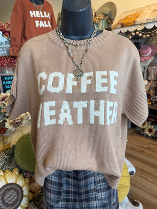 Coffee Weather Short Sleeve Sweater
