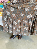 Mocha Mousse Floral Print Dress