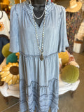 Cowgirlcore Denim Tiered Dress