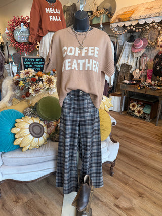 Coffee Weather Short Sleeve Sweater