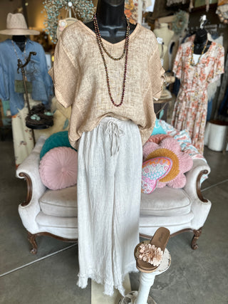 Linen Trousers in Beige, Black, Blue Jeans, Duck Green and Khaki