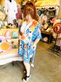 Watercolor Floral Kimono in Blue or Pink