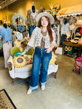 Cream Daisy Crochet Shrug