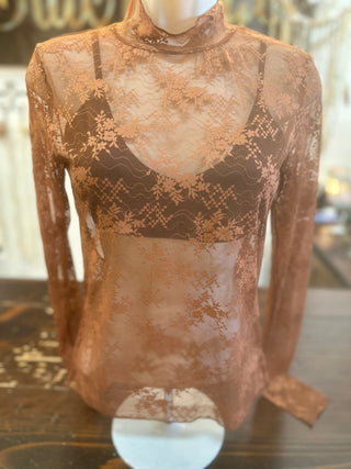 Copper Lace Top
