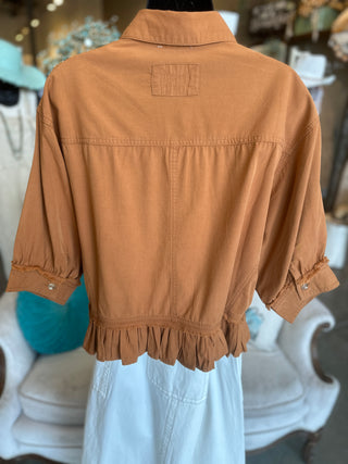 Clay Ruffle Hem Blouse