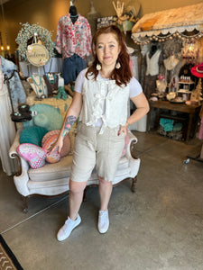 Khaki Linen Bermuda Short