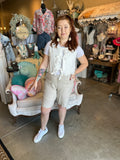 Khaki Linen Bermuda Short