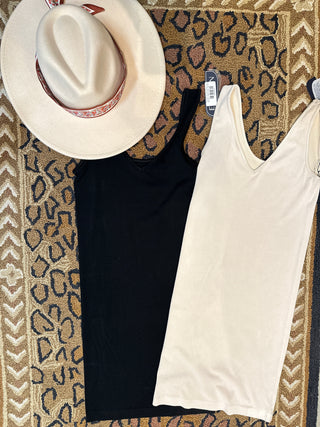Reversible Tank Dress in Black or Sand