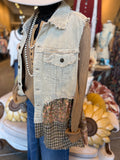 Washed Patchwork Corduroy Vest