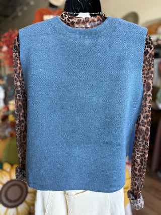 Denim Side Button Vest