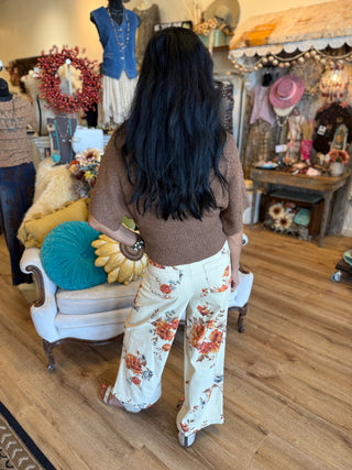 Khaki Floral Pant