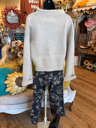 Black Floral Pant