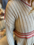 Khaki Knit Striped Sweater