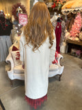 Ivory Long Cardigan with Shaggy Trim