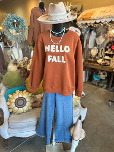 Hello Fall Terry Knit Top