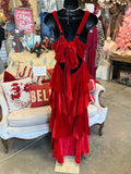 Red Velvet Tiered Dress