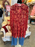 Red Velvet Boho Blouse