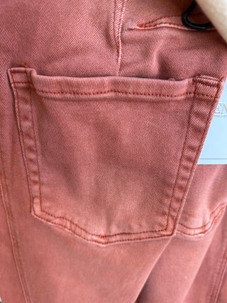 Rust Barrel Leg Cropped Jean