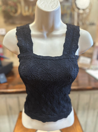 Floral Jacquard Tank Top in Coffee, Ivory, Oatmeal, Jade, Black and Red