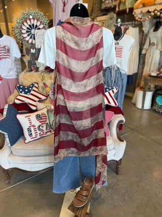 Vintage American Flag Vest
