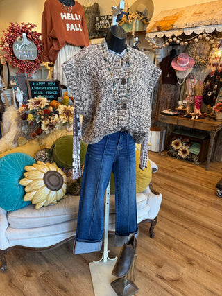 Choco Brown Chunky Knit Vest