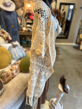 Natural Crochet Flower Duster