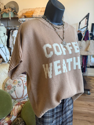 Coffee Weather Short Sleeve Sweater